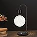 Floatidea Magnetic Levitating Moon Lamp Levitation Plastic Black Table LED Night Light Zero-Gravity Floating Desk Toys for Decoration Gifts Present with Phone Wireless Charging Pad