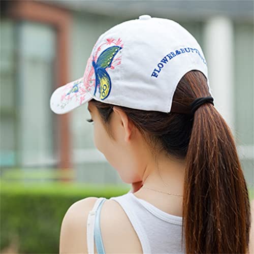 Casquette fleurie brodée avec bouton réglable protégeant du soleil - 5