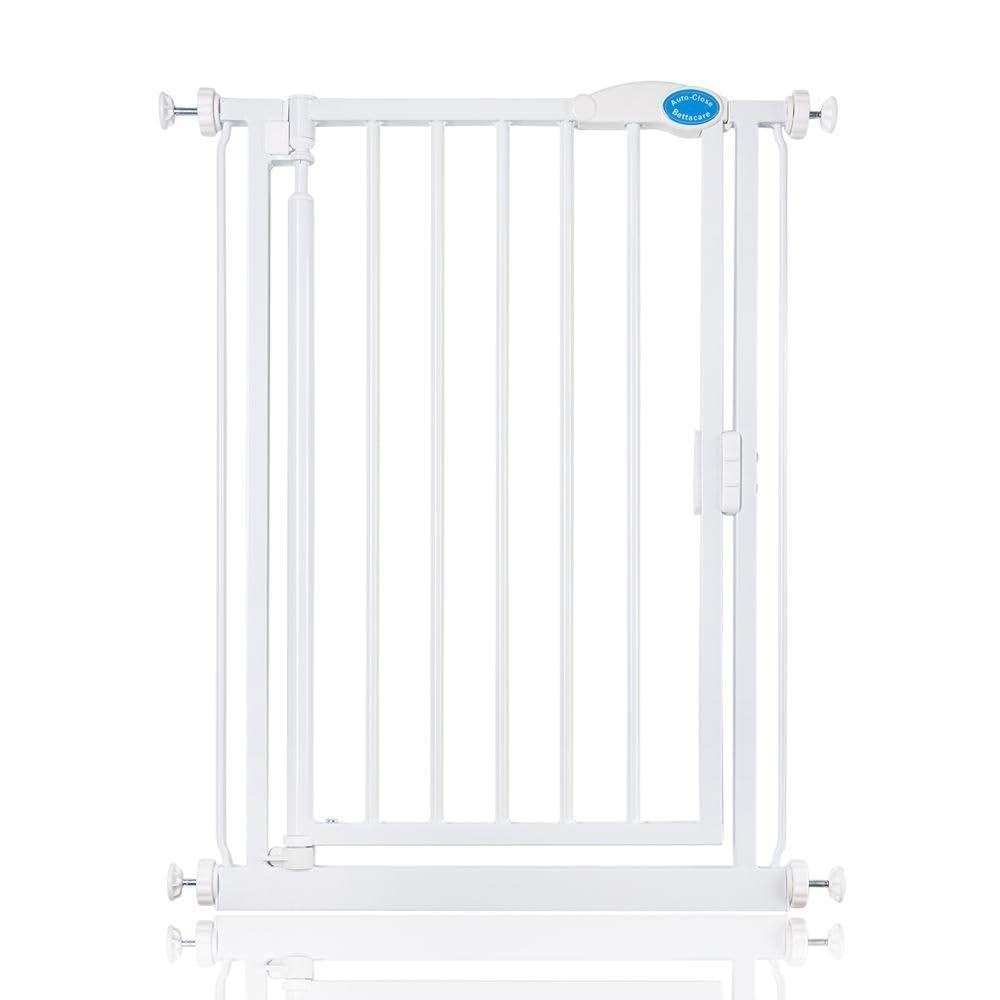 Safetots Pressure Fit Self Closing Stair GateExtra Narrow61Cm66.5CmWhiteAuto Closing Baby GateSafety Barrier from B&Q