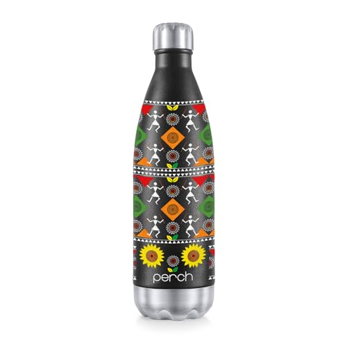 Image of Perch Retro Hot and Cold Stainless Steel Water Bottle 980ml | Triple-Layer Vacuum Insulated Flask | ISI Certified, Leakproof & BPA-Free | Ideal Gift for Men, Women & Parents | Tribal Mandala