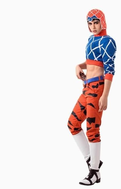 1791's lady Guido Mista Cosplay Pants Women's High Rise Straight Leg Fitted Mista Print Jeans - Image 2