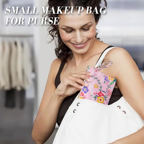 Image of Gloppie Make Up Bags for Women Small Makeup Bag for Purse Cosmetic Bag Pink