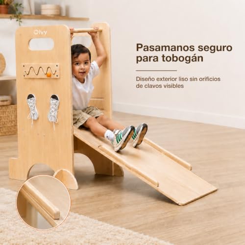Miniatura 10 de Olvy Kids 4-In-1 Montessori Torre De Aprendizaje - Learning Tower - Escalera De Madera - Escalón Infantil 4 Peldaños - Torre De Cocina Infantil - Torre De Aprendizaje Desde 1 Año