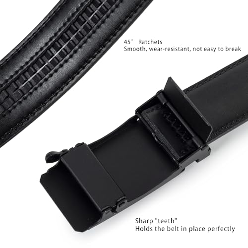 Image of WAYLIT Mens Casual-Leather-Belt Classic-Adjustable Genuine-Leather Belts