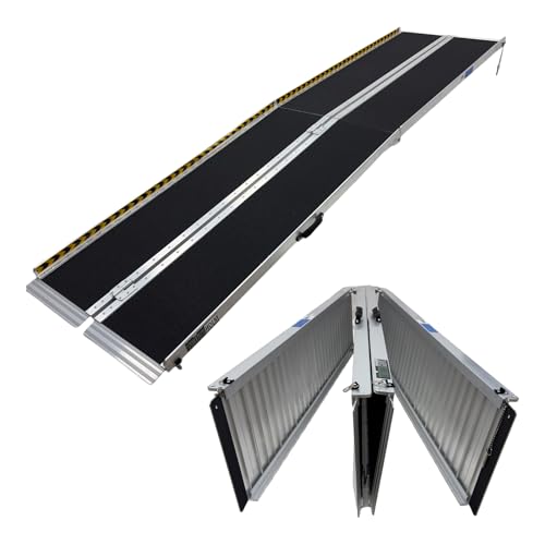 TRUTZHOLM - TRUTZHOLM Rollstuhlrampe 2-Fach klappbar 305 cm Traglast 272 kg Ladehöhe 61cm Alu grau schwarz beschichtet Auffahrrampe