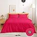 eBeddy Linens Luxury Hot Pink Duvet Cover Set King XL 116x98 Size 800 TC Certified Egyptian Cotton Luxury Soft & Breathable Comforter Cover and 2 Pillow Sham with Button Closure & Corner Ties