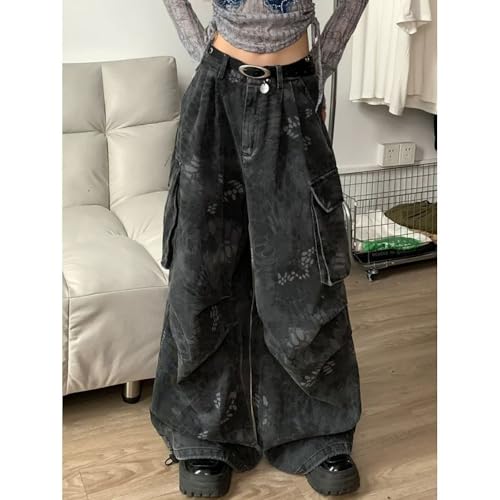 Women's Casual Baggy Cargo Jeans Unisex Y2k Low Rise Vintage Multi-Pocket Distressed Pants Street-Style Harajuku Clothing2