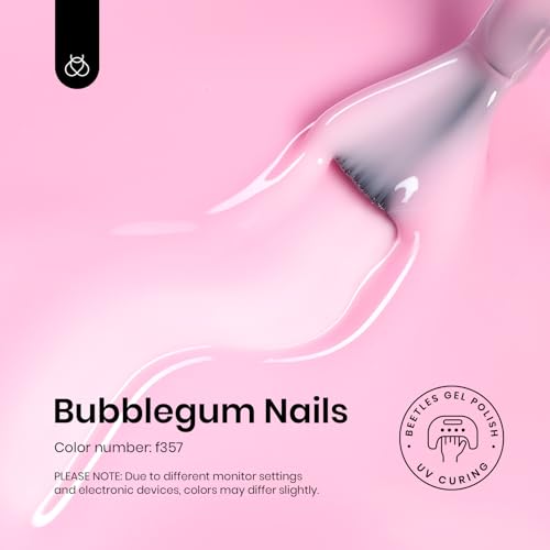 Image of Beetles Jelly Pink Gel Nail Polish, 15ML Baby Pink Sheer Clear Jelly Spring Summer Gel Polish Bubblegum Theme Glaze Long Lasting Soak Off UV French Manicure Nail Art Gift for Women