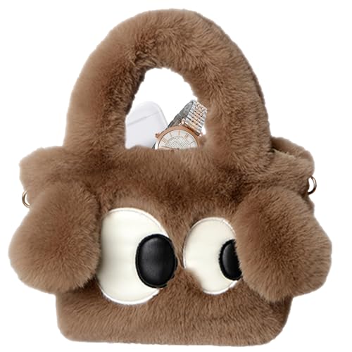 Genérico De De Felpa: Lindos Bolsos De Para Mujeres, De Peludo, Lindo De Con Ojos Grandes, De Hombro Para Mujer Para Otoño E Invierno