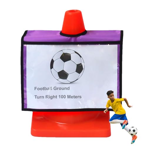 Pulsa de letreros de tráfico de la entrada: advertencia de actividad deportiva, cono de PVC reutilizable, señalización de seguridad al aire libre, cobertura de cono de tráfico protectora, equipo de ad