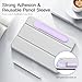 MoKo Universal Stylus Holder, Reusable Adhesive Silicone Pencil Protected Sleeve Compatible with Apple Pencil Pro/ (USB-C)/ 1st/ 2nd Generation, Similarly Sized Styluses Accessories, Purple