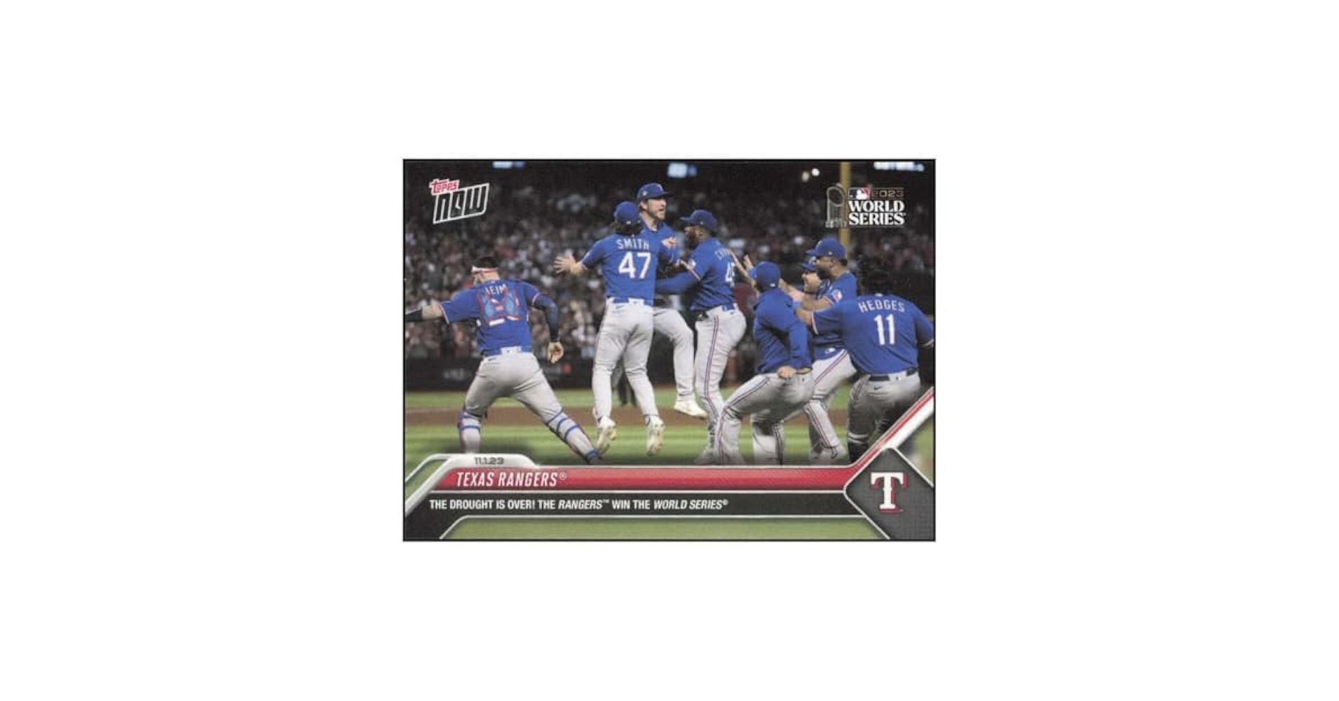Amazon.com: TEXAS RANGERS WS CHAMPS 2023 Topps NOW #1078