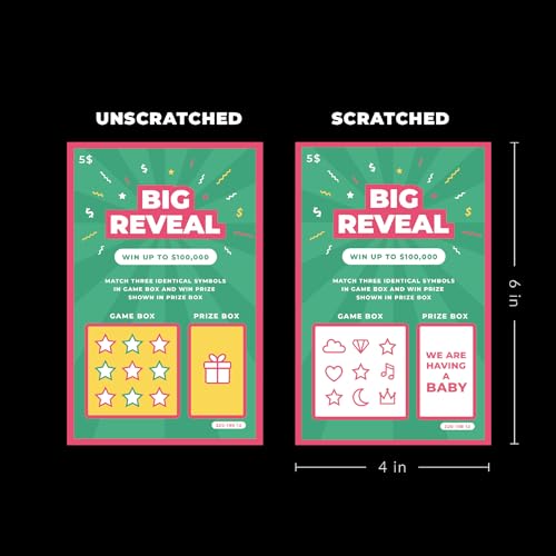 Mlle Label, Pregnancy Reveal Scratch-Off, Unique Pregnancy Announcement, Pregnancy Scratch Tickets, Funny Baby Announcement Cards, Emotional Keepsake For Loved Ones – 4 PCS - Image 3