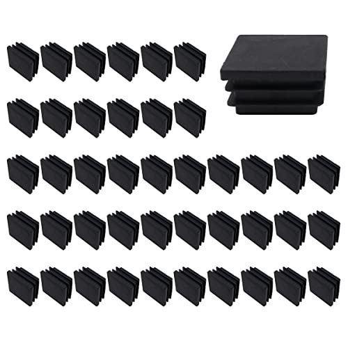 Pack of 50 NUZAMAS Square Black Plastic End Caps,35 x 35mm Plastic Plugs,Square Tube Anti-Slip Mat