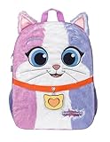 Mochila G Escolar - Super Gatinhos - Disney Junior, Pelúcia com Bordado, Com Porta Garrafa | Dermiwil