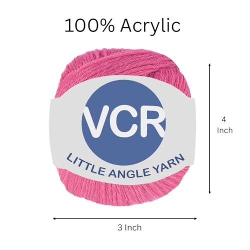 Image of VCR 4 Ply Pink Little Angle Yarn, 25 Grams, 92 Meters Length, 100% Acrylic Soft Baby Knitting Yarn for Crochet, Newborn Sweaters, Soft Baby Socks, Mittens and Leggings, Pack of 1