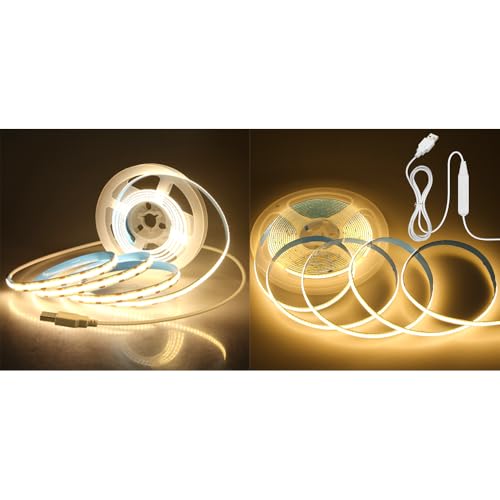 Tira LED COB Aclorol 5V USB Luz Cálida 5M miniatura 1