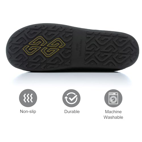 Image of GOEWY Mens Two-Tone House Slippers with Memory Foam Cozy Warm Slip On House Shoes for Indoor Outdoor Gifts for Men Him Dad