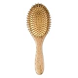 ELFINA Portable Paddle Brush, 100% Natural Bamboo Detangling Hair Brush for Scalp Massage, 2 Sizes Available---L
