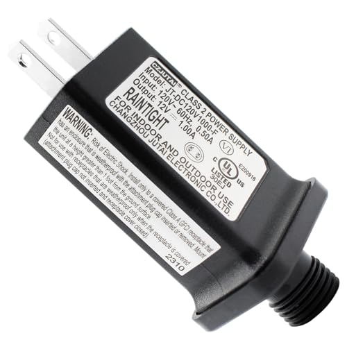12V 1A Replacement LED Transformer Model JT-DC120V1000-F Class 2 Power Supply IP44 LED Light Controller Low Voltage Transformer for Christmas String Light Inflatable Decorations