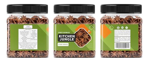 Image of Kitchen Jungle Premium Star Anise 100g Pack of 1 (Chakri Phool) Whole Spice | Strong Aromatic Biryani Masala Ingredient | Fresh, Handpicked Illicium Verum for Garam Masala, Tea, & Cooking