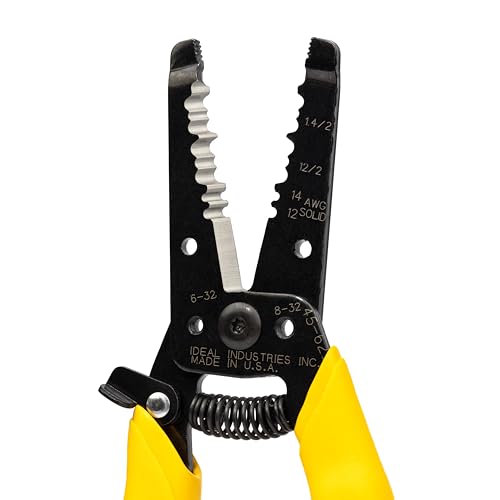Ideal Electrical 45-621 Reflex Super 12/2 & 14/2 NM Cable T Stripper - Dual NM Wire Stripper, Plier Nose, Slide Lock, Textured Grips by Ideal Industries - Image 5