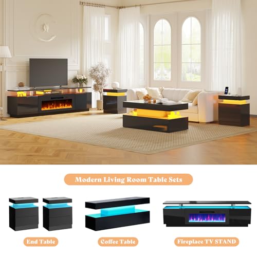 image for AMERLIFE 5 Piece Modern Living Room Table Set, Includes 80