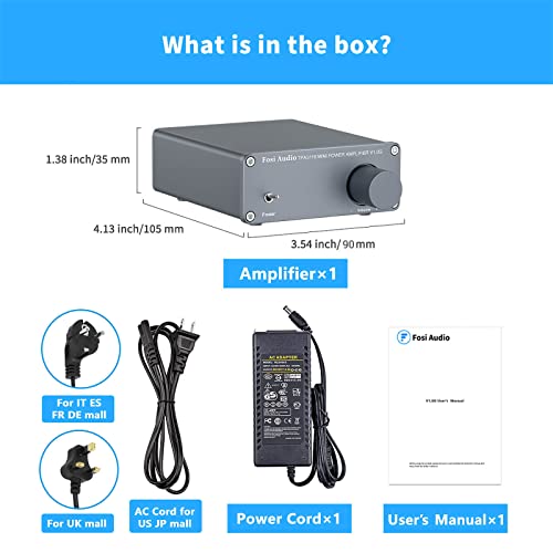 Fosi Audio V1.0G 2 Channel Class D Mini Stereo Amplifier For Home Speakers Tpa3116 50W X 2 With Power Supply #TOP5