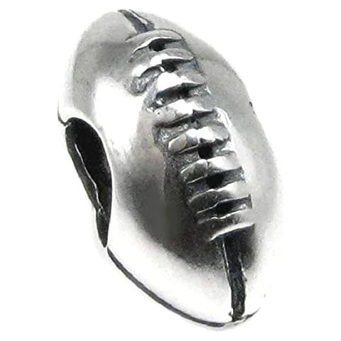 USA Football Charm 925 Sterling Silver Rugby Ball Charm Sport Charm for Bracelets Cover
