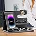 Wood Phone Docking Station - Gifts for Men Desk or Nightstand Organizer - Birthday Gifts for Husband, Fathers Day for Dad - Anniversary Idea from Wife - Key Holder, Stand Wallet, Watch & Essentials