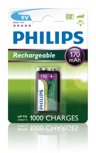 Bateria Recarregável Philips 9v 170mAh 9VB1A17 Microfone Violão Original Ni-Mh