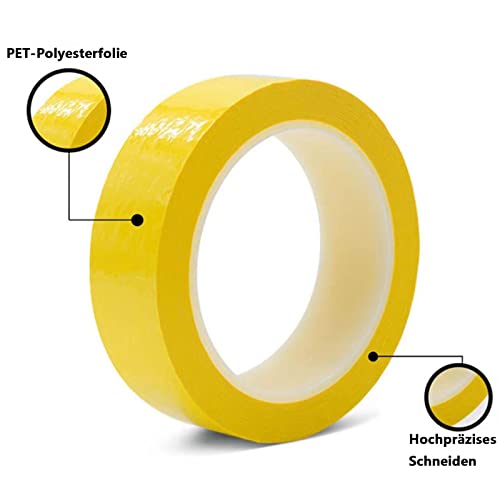 WUDQIJI Whiteboard-Klebeband, 5 mm x 66 m, 6 Rollen, 6 Rollen, für Kunst- und Handwerksmarkierungen