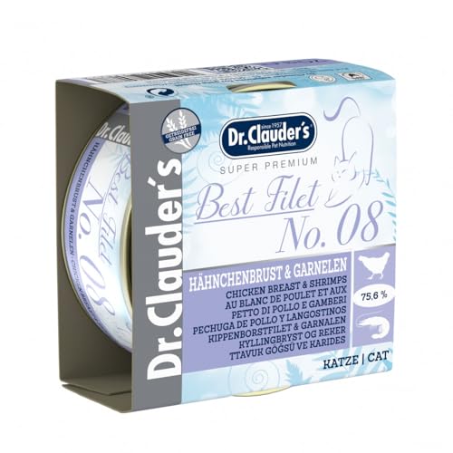 Dr.Clauder Best Filet Dosen Nr. 8 Huhn & Garnelen für Katzen 70g