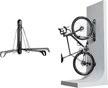 Steadyrack Proflex Wide Bike Rack - Vertical Wall Mount Bike Storage for Home - Roll-in Roll-Out System - Space-Saving Pivot - Fits MTB, eMTB, Gravel, Fender and More - Includes GearMate SteadySpine
