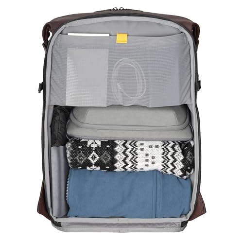 Image of VANGUARD VEO Lite B30L Camera & Everyday Backpack (Chocolate) - Fits Full-Frame Camera with 70-200mm Attached + 4 Lenses, 16 inch Laptop Storage, 3-Way Access, Convertible Daypack Design