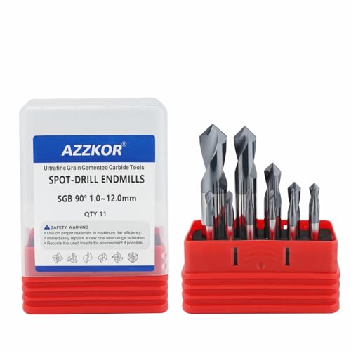 Image of Spot Drill Carbide Center Bit 90 1.0~12.0mm Steel Chamfer Location Prepare Guide Pilot Hole CNC Machine Tool TGB Series 11PCS