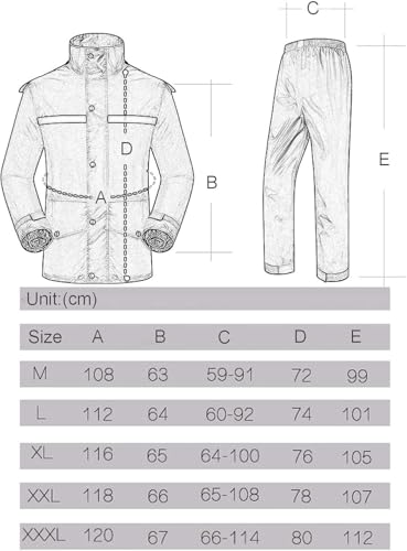 Impermeável Chuva E Calças Ternos, Casaco à Prova De Vento Conjunto De Calças Motocicleta Rainwear C