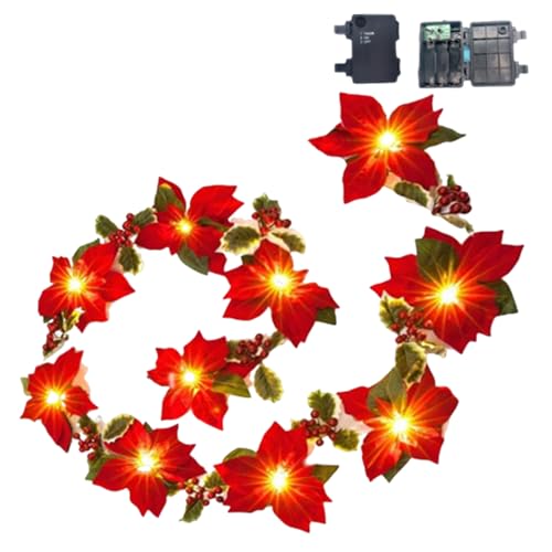 Poinsettia-Christmas-Decorations-66-Ft-Waterproof-Red-Flowers-Christmas-Garland-with-10-Led-Lights-Battery-Operated-Poinsettia-Garland-for-Mantle-Fireplace-Christmas-Garland-with-Lights