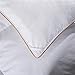 puredown White Goose Down Comforter-600 Fill Power-Full/Queen- Cotton Shell 500TC-Stripe White
