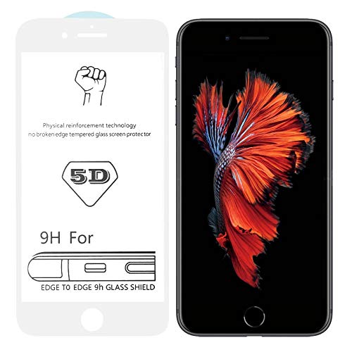 Film protecteur écran iPhone 6 6s verre trempé 5D colle pleine blanc rechange