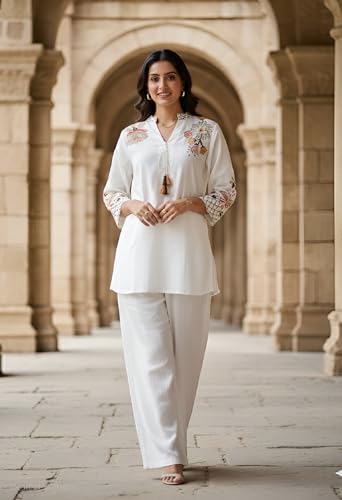 Image of Asmeriyo Women Co-Ord Set || Women 2 Pic Embroidered Kurta Set || Stylish Cord Set (K-204)