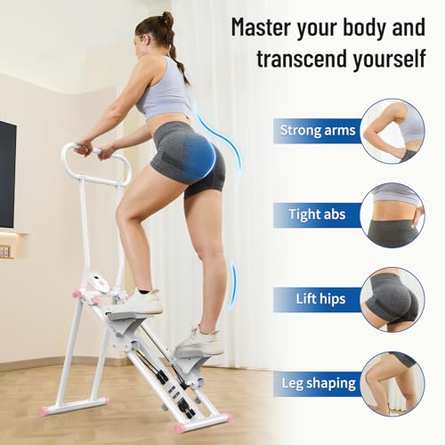 Image of HXD-ERGO Stair Stepper for Home, New Version 6 Adjustable Resistance Vertical Climber Cardio Exercise Machine, Folding Stair Climber for Full Body Workout with Adjustable Handlebar