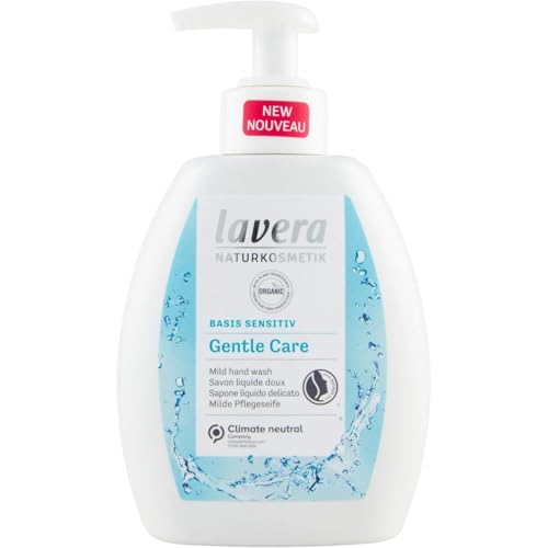 lavera Basic Sensitive Gentle Care Hand Wash • Organic Aloe Vera & Organic Chamomile • Mild Cleansing • Vegan • Skin-Neutral pH • 250ml