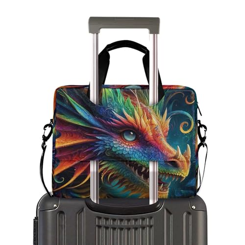 Maletín para laptop con diseño dragón arcoíris 13-15.6 pulg miniatura 3