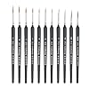 11 Pcs Miniature Detail Paint Brush Set with Natural Wood Handle 2024 New Miniature Paint Brushes Mini Small Painting Brushes for Art Crafts Acrylic School Supplies Office Supplies #1