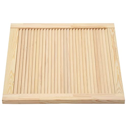 Tidyard Lamellentür Unbehandeltes Holz Möbeltür Schranktür Offene Lamellen Holztür Möbel Tür Innentür Lamellenstruktur Offene Holzlamellen 39,5 x 49,4 cm (H x B) Kiefer-Massivholz