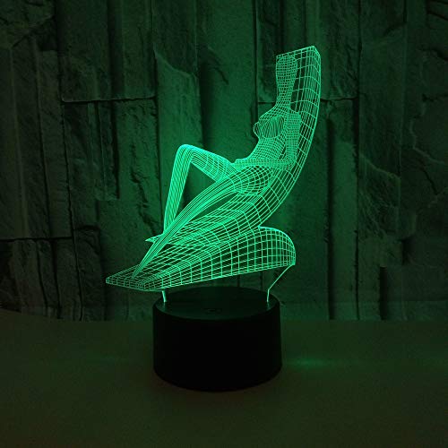 Preisvergleich Produktbild 3D Lampe Nachttischlampe Sonnenbaden Stil Nachtlicht Fürs Kinderzimmer, Led Lampe Fürs Wohnzimmer Perfekte Geschenke Für Kinder