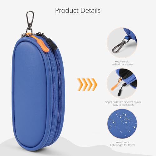 Image of Double Eyeglasses Case Soft Portable Zipper Sunglasses Pouch with Keychain Clip for Men Women
