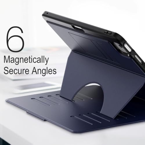 Image of ProElite Case Cover for iPad Air 13 inch M4 /M3 /M2 2026 /2025 /2024, Smart Magnetic Shockproof Protective Case for iPad Air 13 inch M4 /M3 /M2 2026 /2025 /2024 5 Stable Stands with Pencil Holder, Dark Blue
