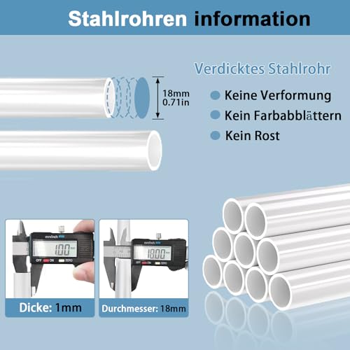 SMILOVII Kleiderständer, Multifunktional Garderobenständer, Freistehender Doppelruten Kleiderbügel für schlafzimmer Kleiderständer, Stabil Kleiderstange mit 8 Haken und 2 Schuhregal metall, weiß